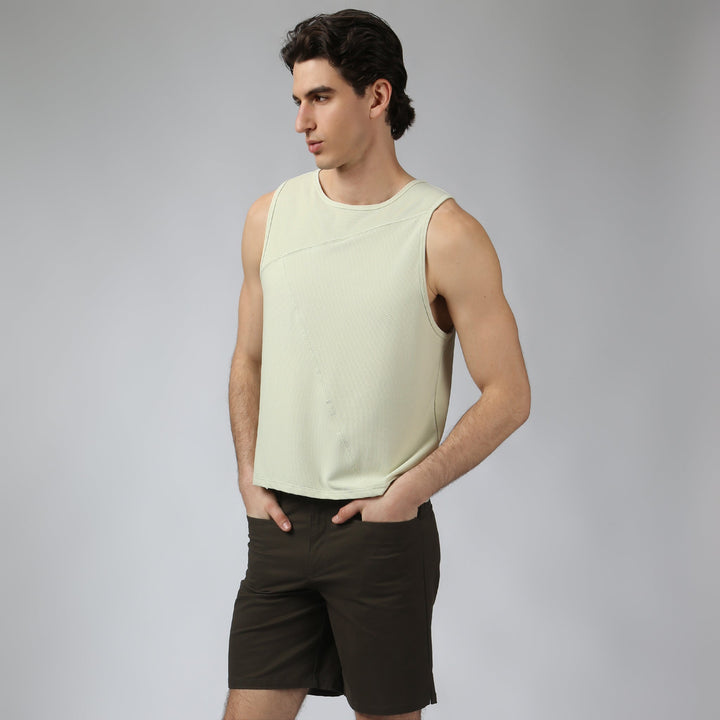 Sage Beach Walk Rib Muscle Tee - Parke & Ronen