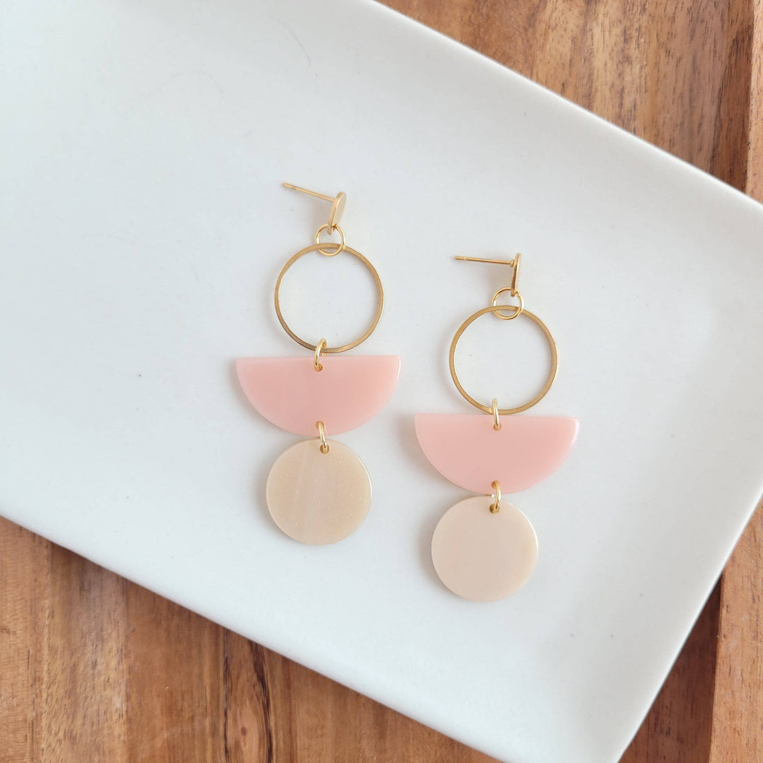 Wren Earrings - Blush & Linen // Jewelry, Gift