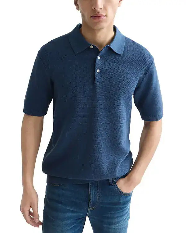 Seasonal Core Structured Knitted Regular-Fit Polo Ensign Blue