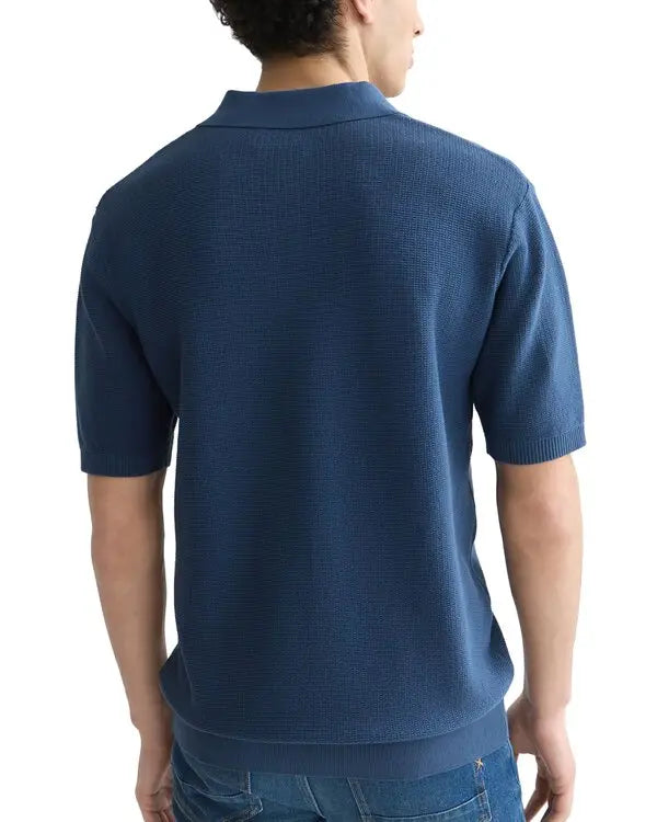Seasonal Core Structured Knitted Regular-Fit Polo Ensign Blue