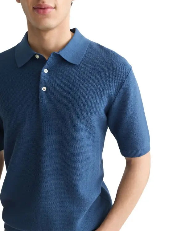 Seasonal Core Structured Knitted Regular-Fit Polo Ensign Blue