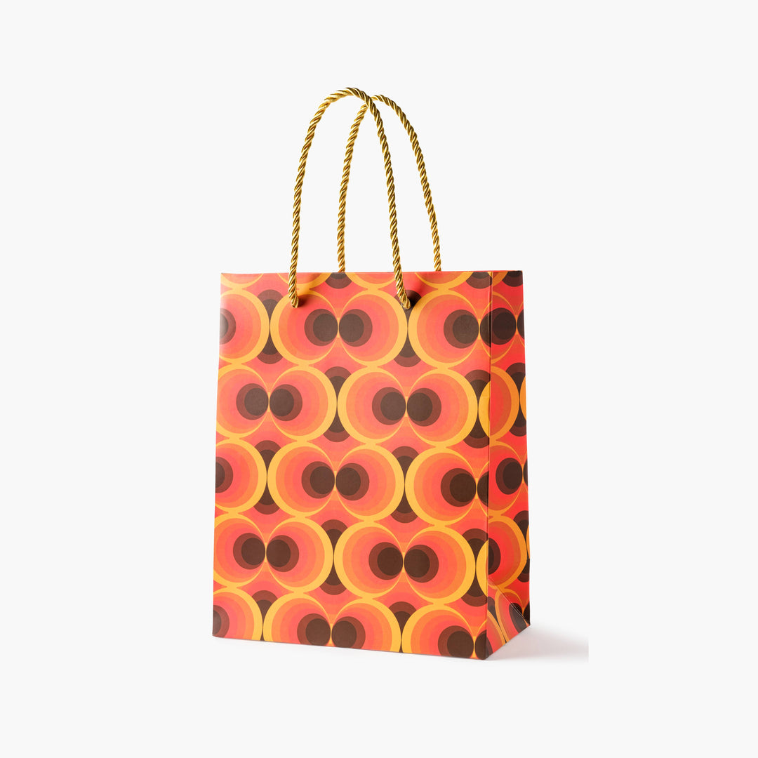 Medium Retro Orange Circles Gift Bag
