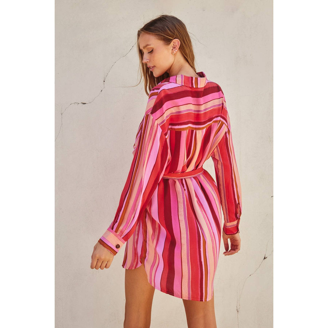 Eye Candy Relaxed Mini Shirt Dress