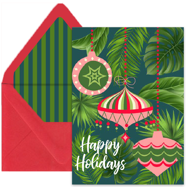 Palm Springs Retro Ornament Holiday Greeting Card