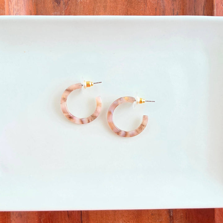Cam Mini Hoop Earrings - Shimmering Taupe