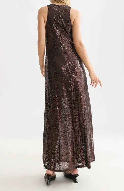Sequins Maxi Dress - Shale