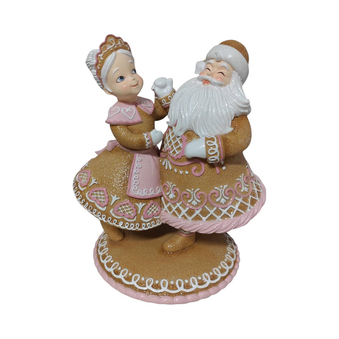 Pink Gingerbread Santa Dancing