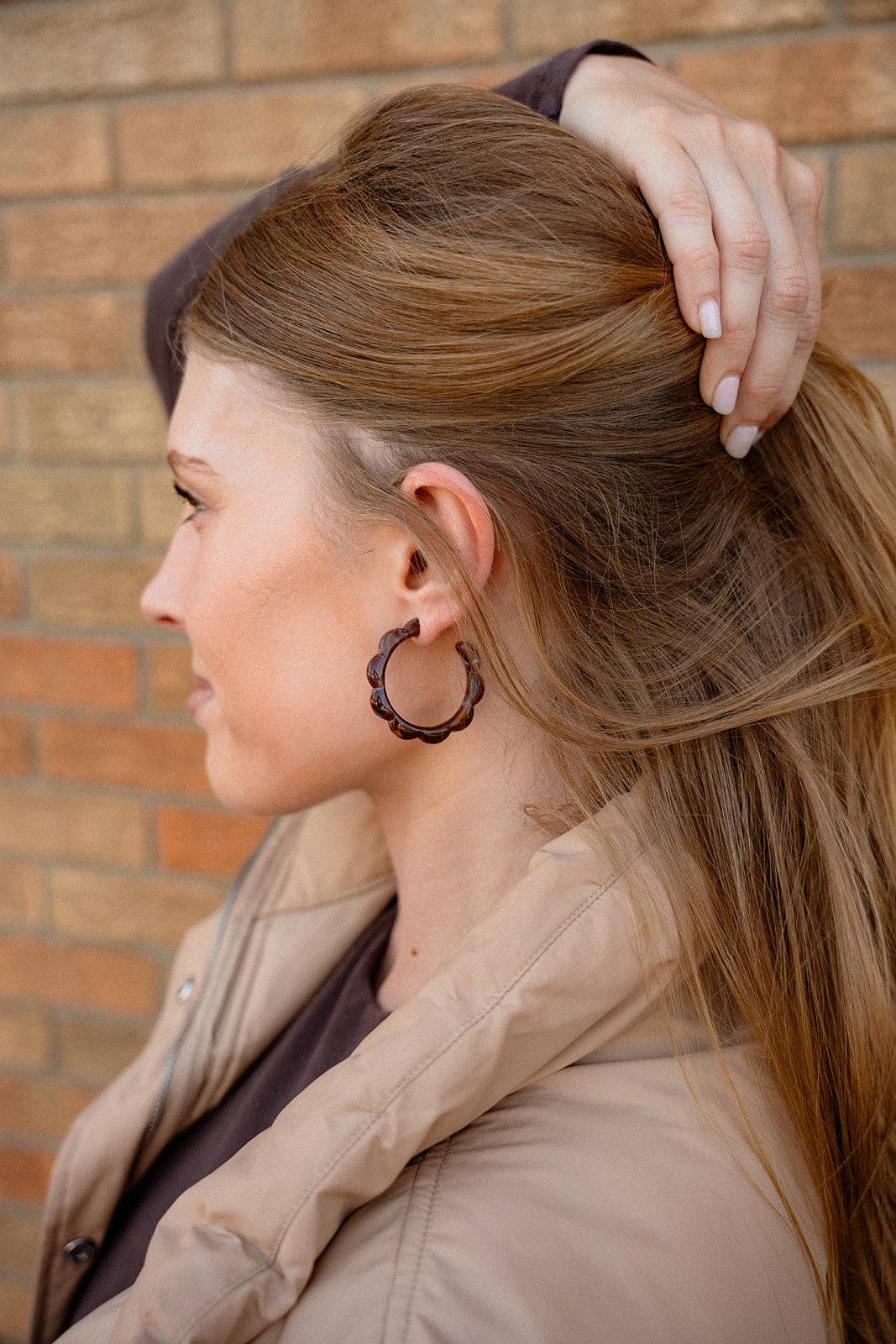Scarlett Hoop Earrings - Cocoa Brown