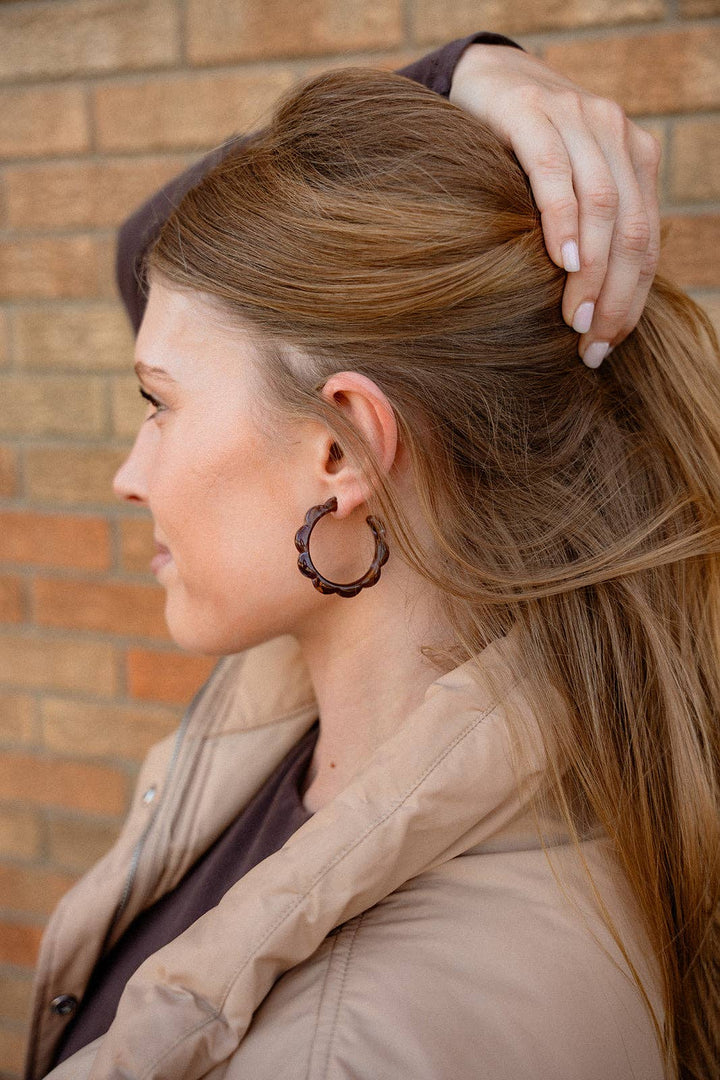 Scarlett Hoop Earrings - Cocoa Brown