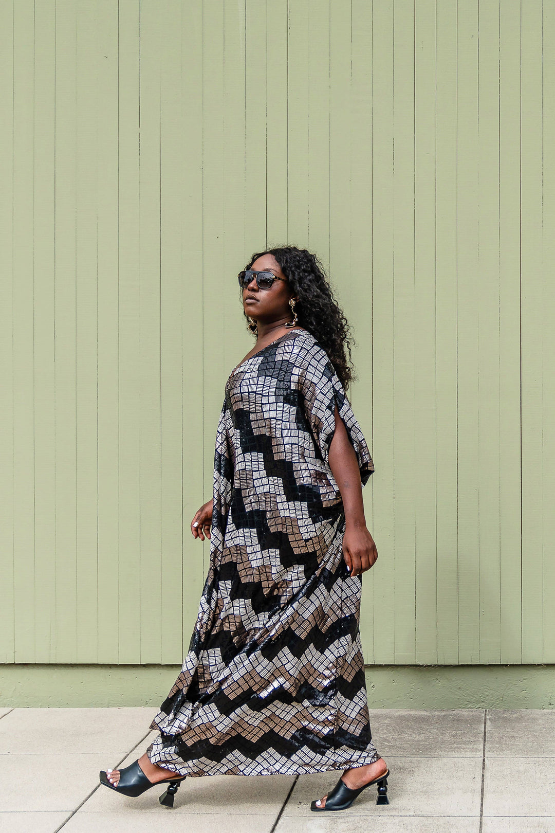 Graphite Sequin Caftan