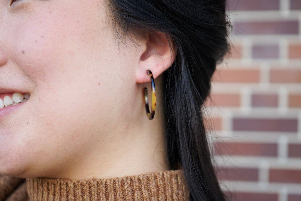 Camy Hoop Earrings - Tortoise