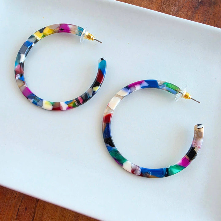 Cameron Hoop Earrings - Moody Mosaic