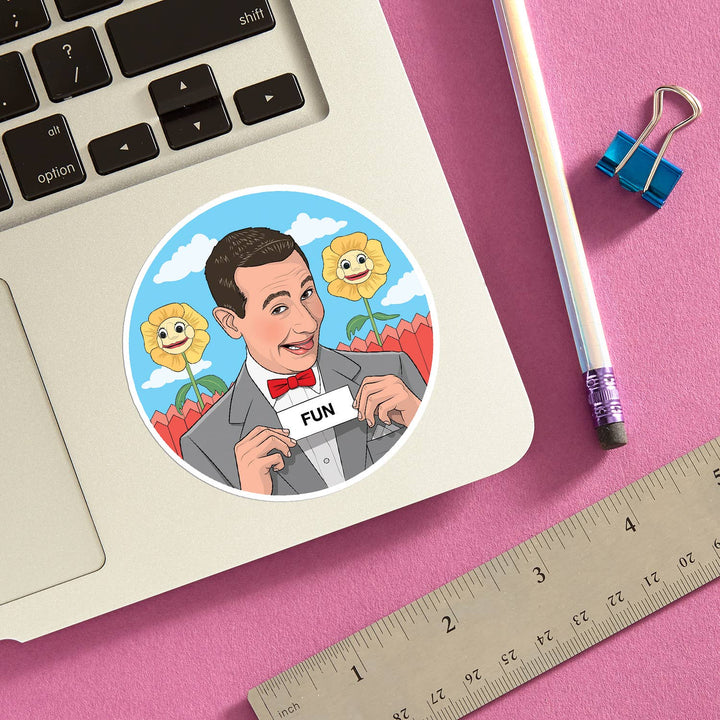 Pee-wee The Secret Word is FUN Die Cut Sticker