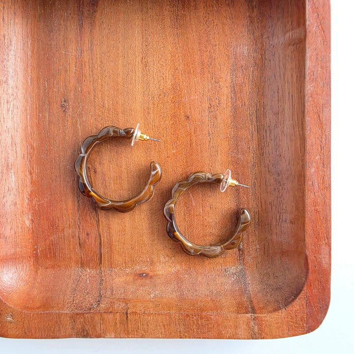 Scarlett Hoop Earrings - Cocoa Brown