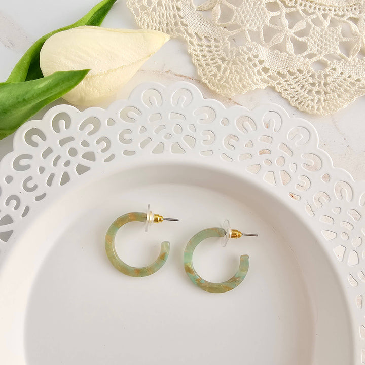 Cam Mini Hoop Earrings - Champagne Mint Earrings