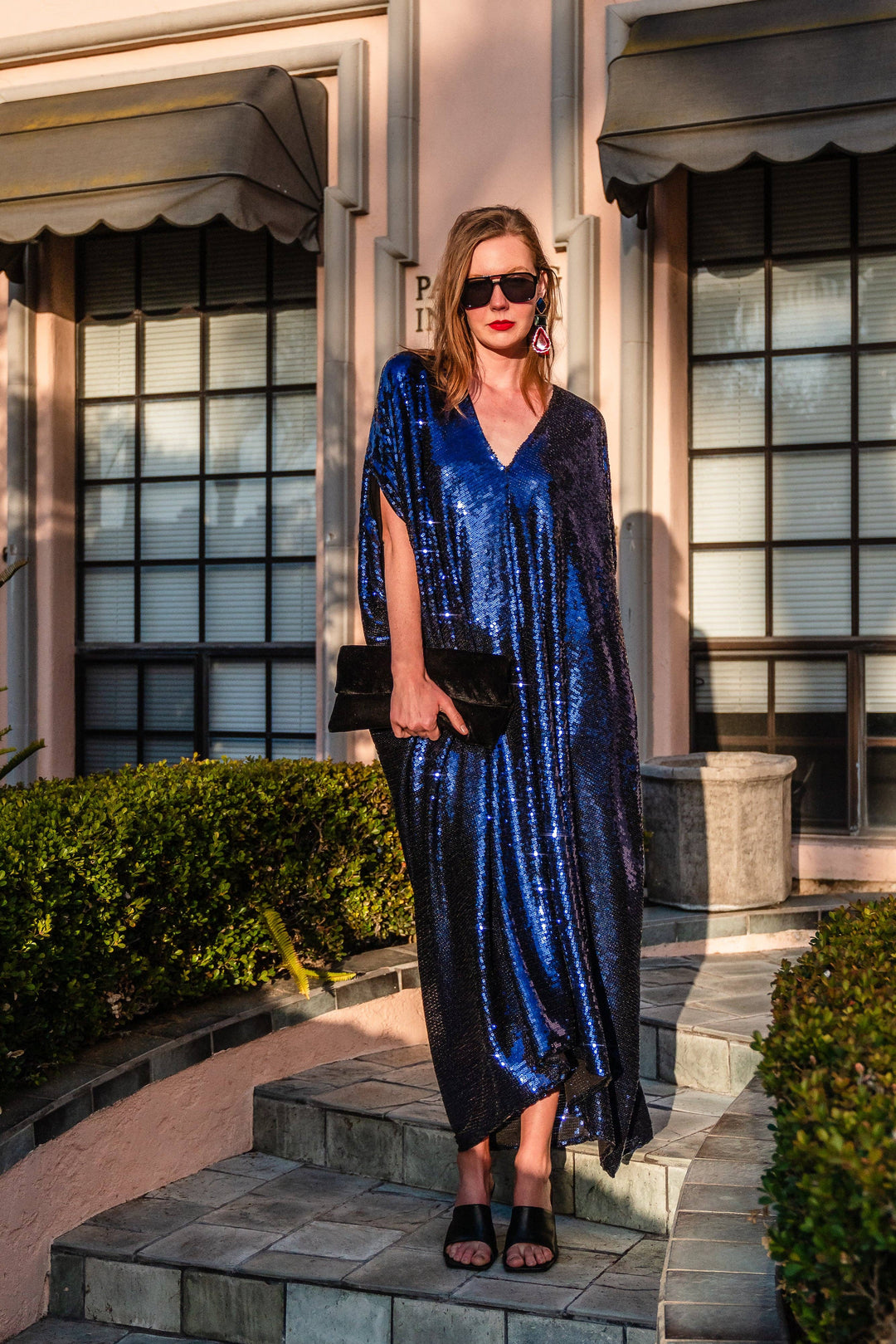 Night Sapphire Sequin Caftan