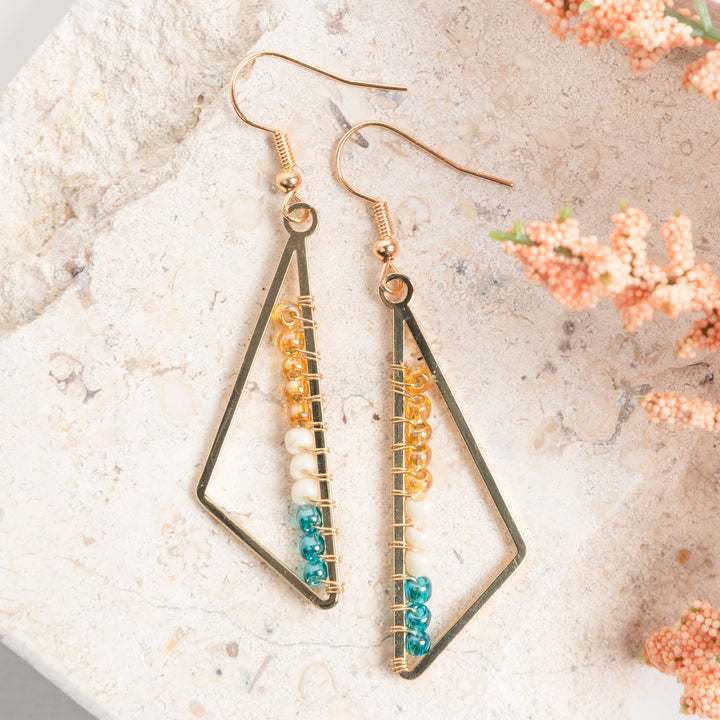 Aurelia Triangle Seed Bead Dangle Earrings