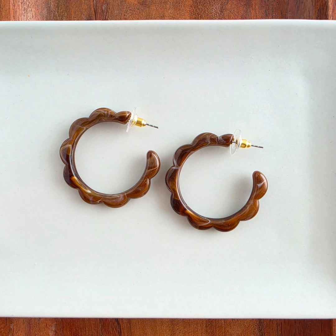 Scarlett Hoop Earrings - Cocoa Brown