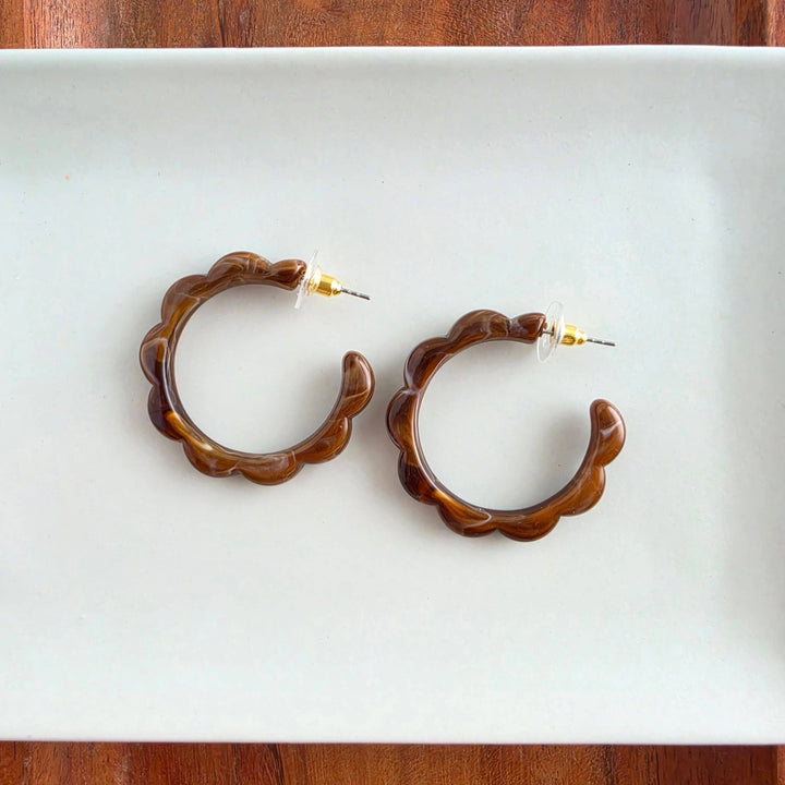 Scarlett Hoop Earrings - Cocoa Brown