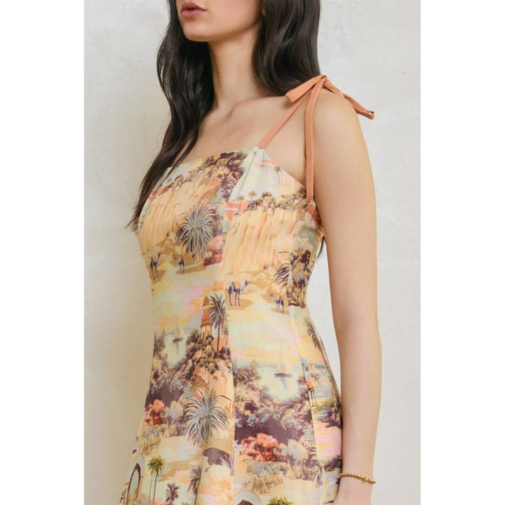 Rose Dusk Oasis Tie Shoulder Midi Dress
