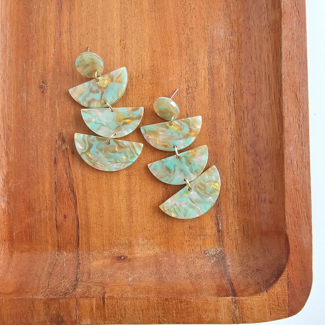 Kennedy Earrings - Champagne Mint