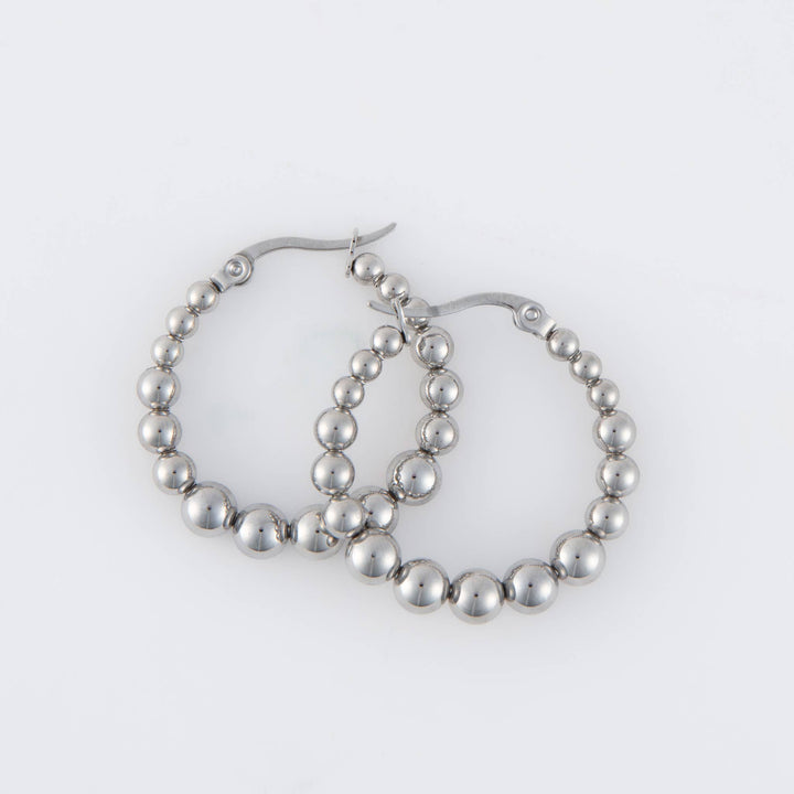 Waterproof Earrings Narelle Bubble Hoops in Steel