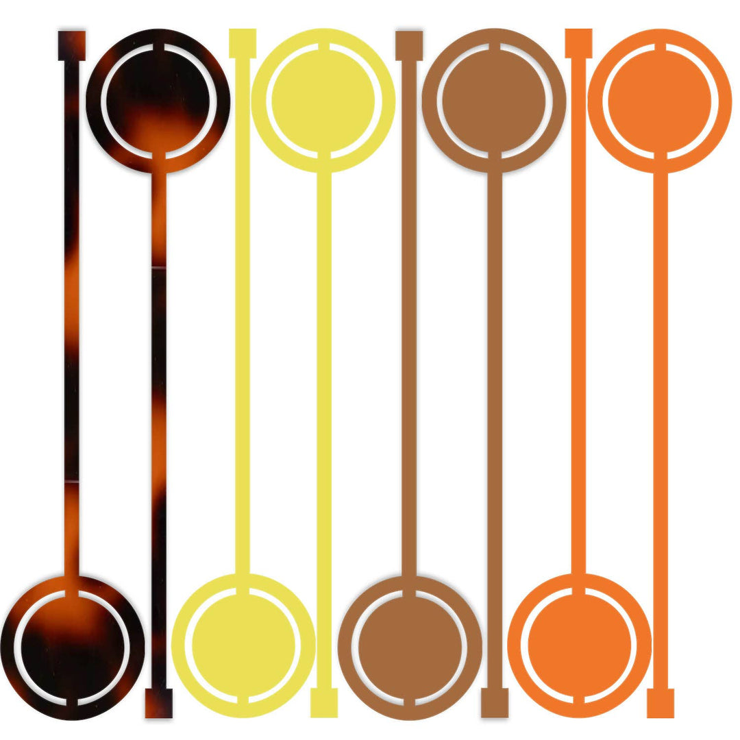 Warm Circles Mid Century Acrylic Swizzle Stix Drink Stirrers