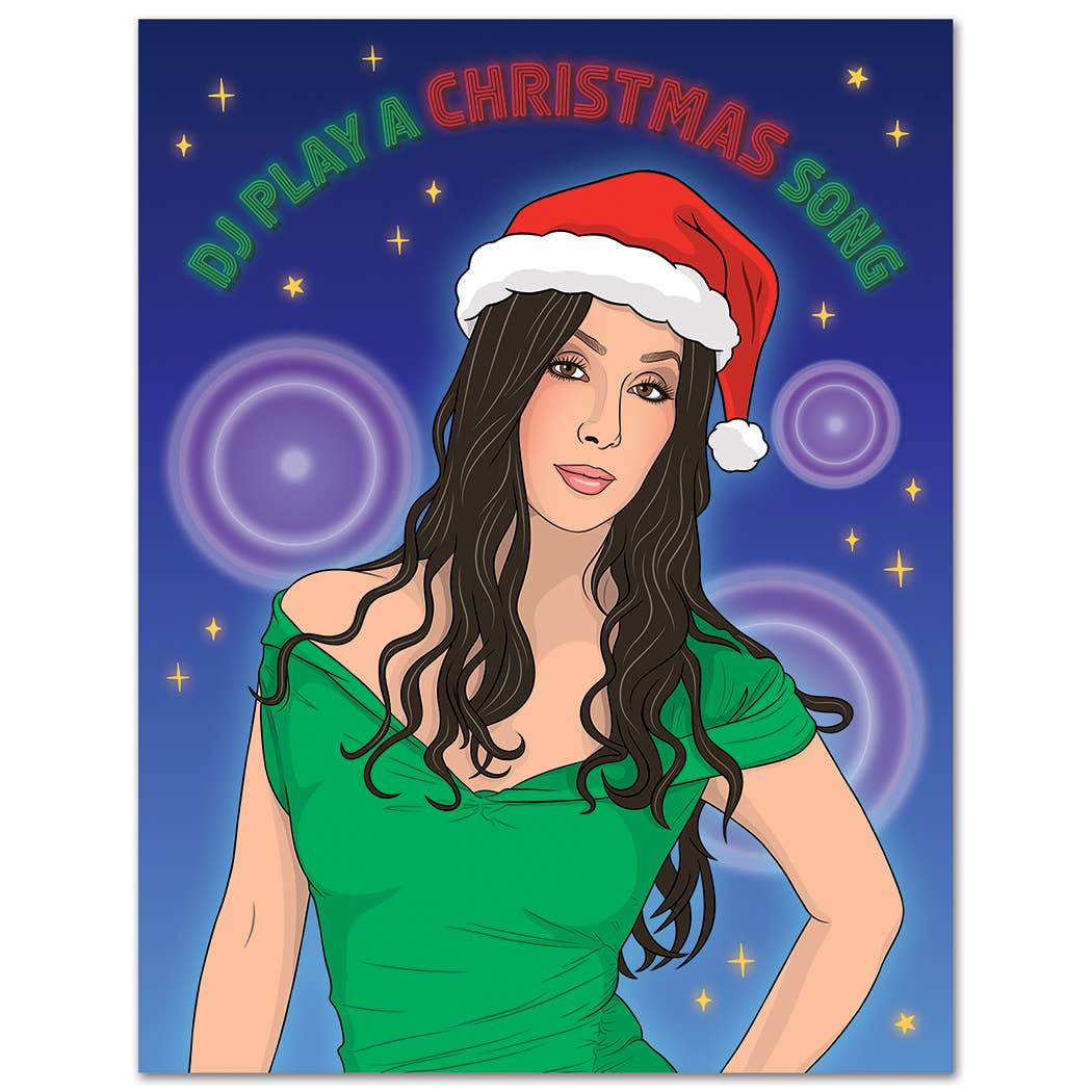 Pop Goddess Play a Christmas Song Happy Holidays Card
