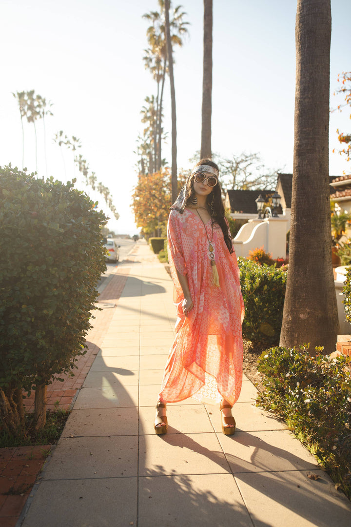 Melon Paisley Caftan
