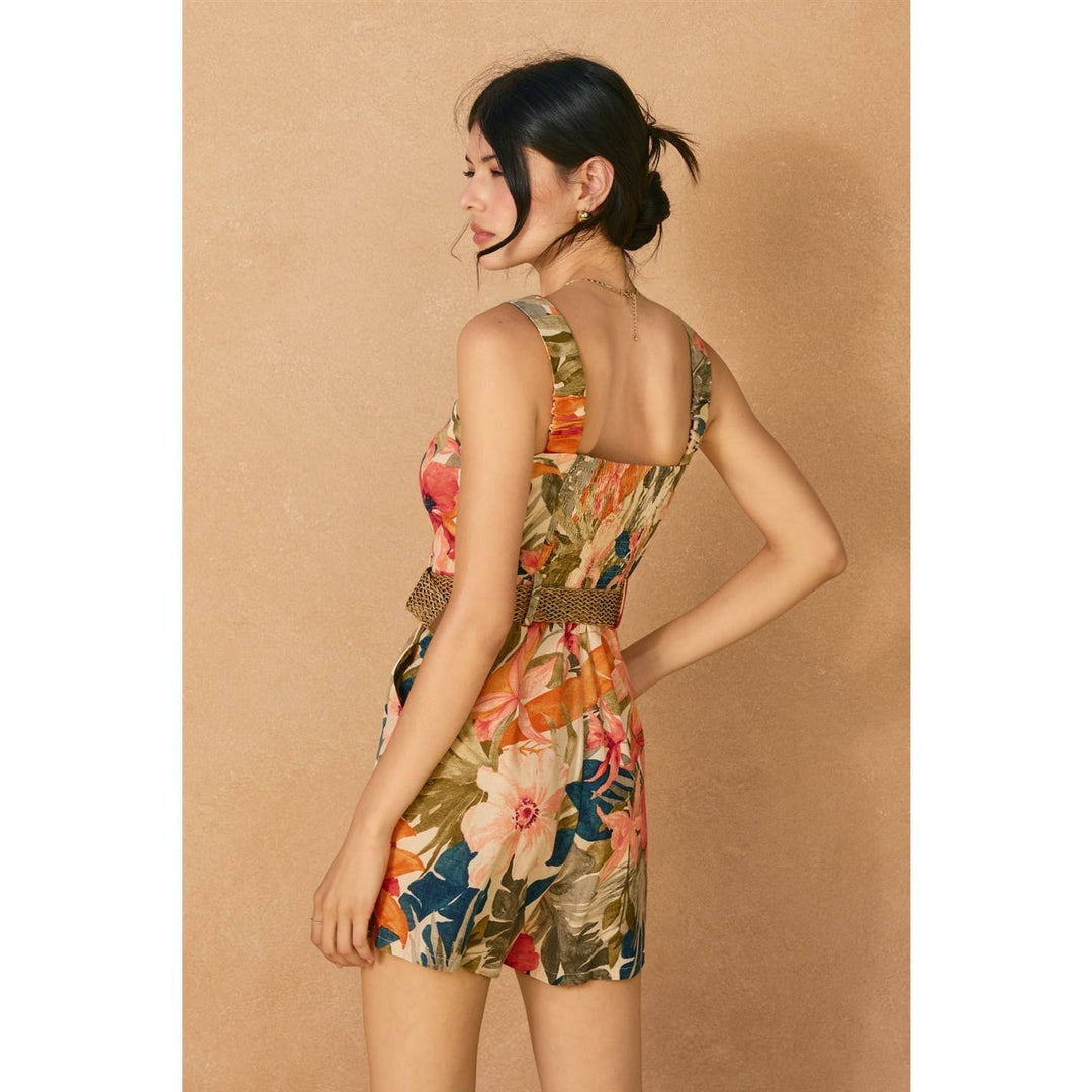 Countryside Bird Button Down Romper