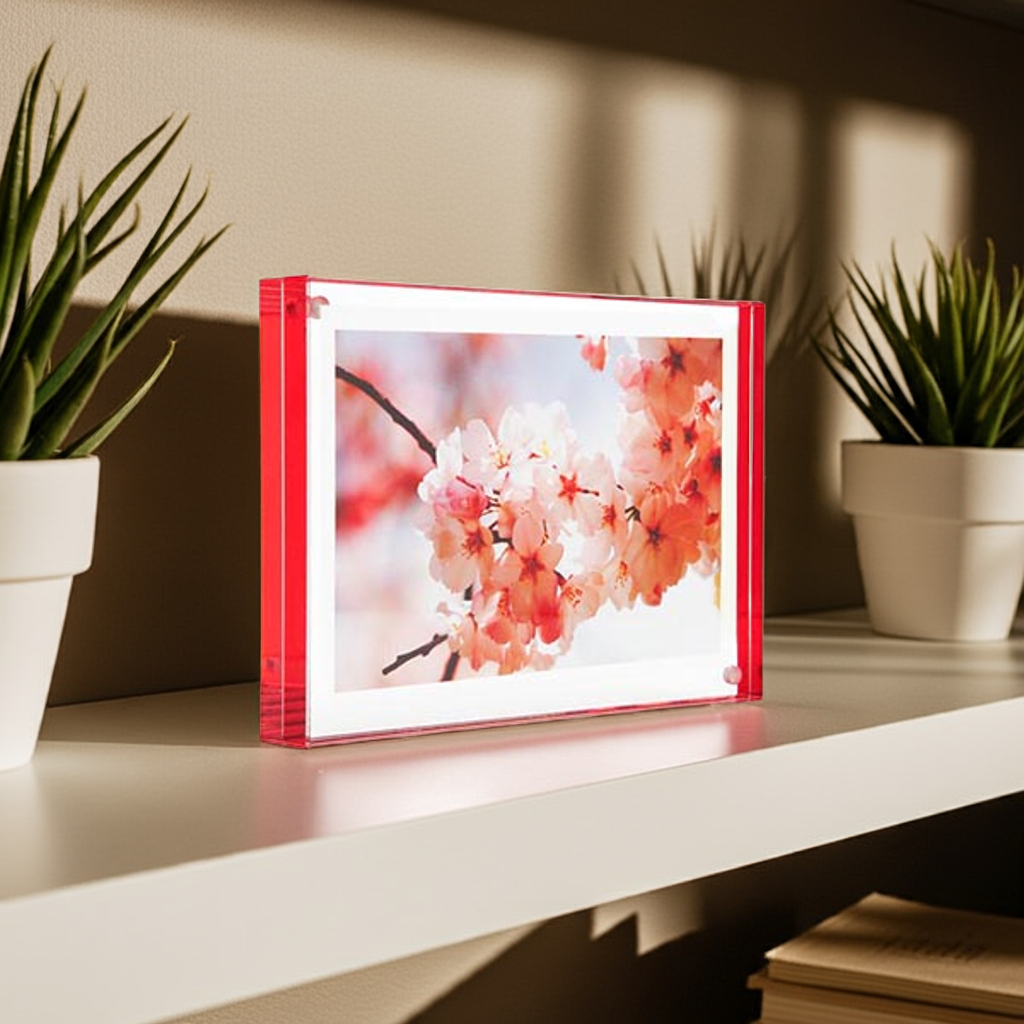 Cherry Red Color Edge Magnet Frame