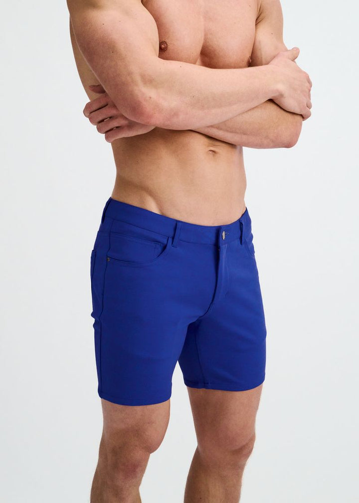5" Inseam Solid Stretch Knit Jeans Short - Blueberry
