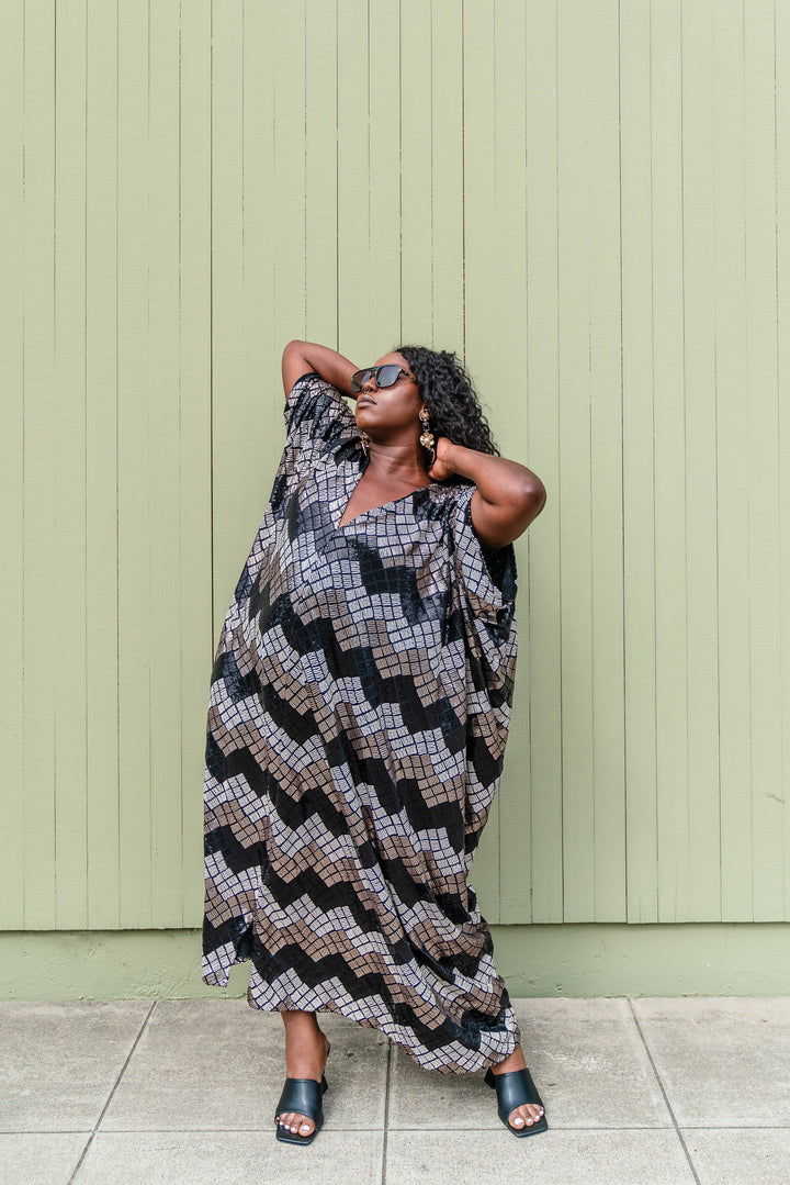 Graphite Sequin Caftan