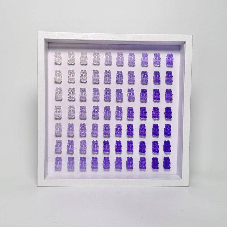Hand-Sculpted Gummy Bear Resin Art Shadow Box
