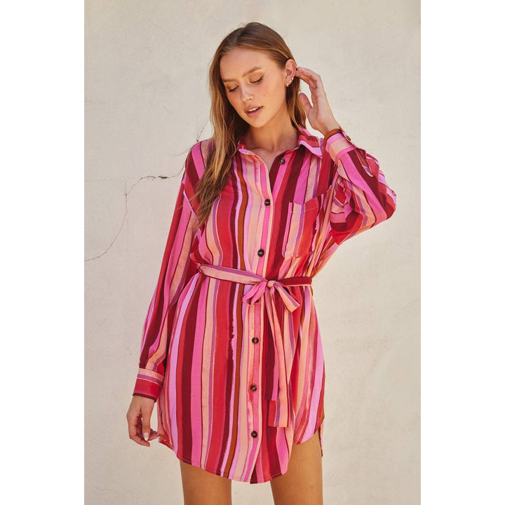 Eye Candy Relaxed Mini Shirt Dress