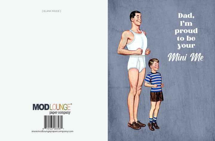Funny Retro Dad and Son Mini Me Father's Day Greeting Card