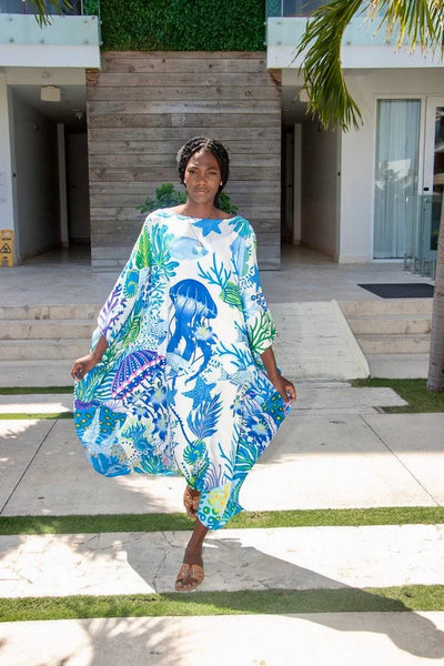 Coral Reef Day Full Length Caftan