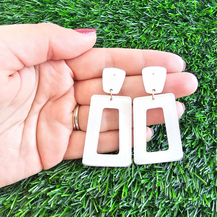 Avery Earrings - White Glitter // Jewelry, Game Day