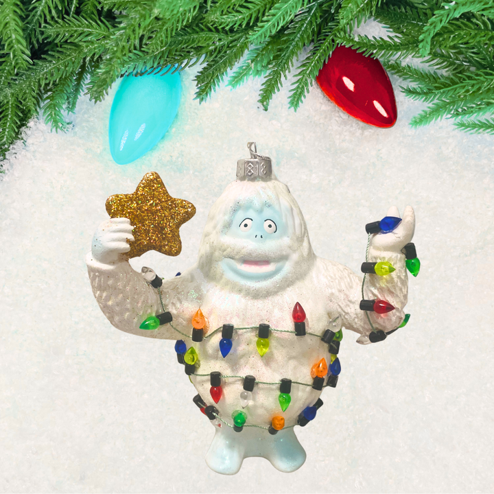 Yeti With Christmas Lights Ornament