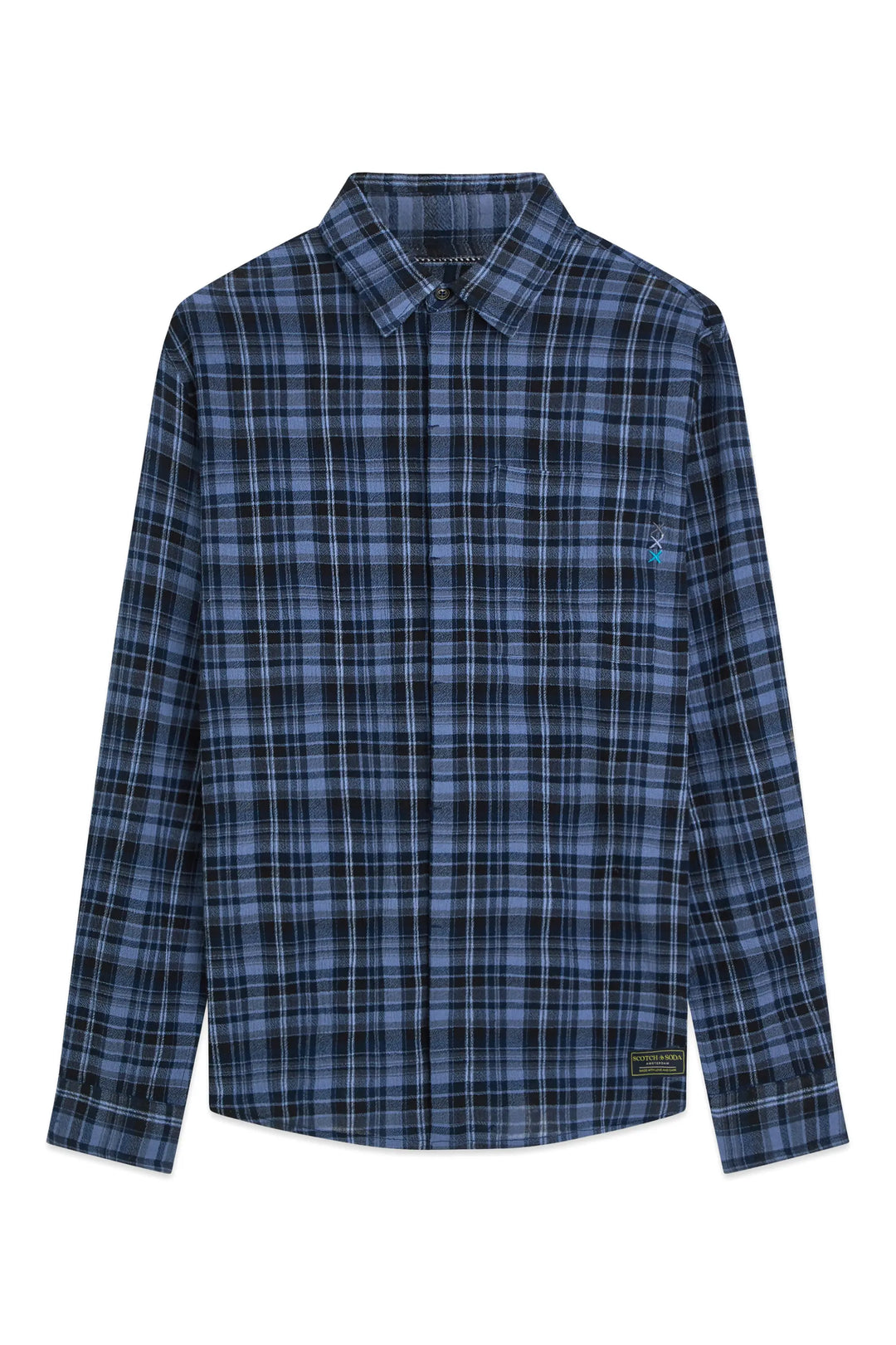 Lightweight Flannel Check Relaxed-Fit Shirt Pageant Blue Check