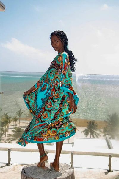 Turquoise Spider Caftan