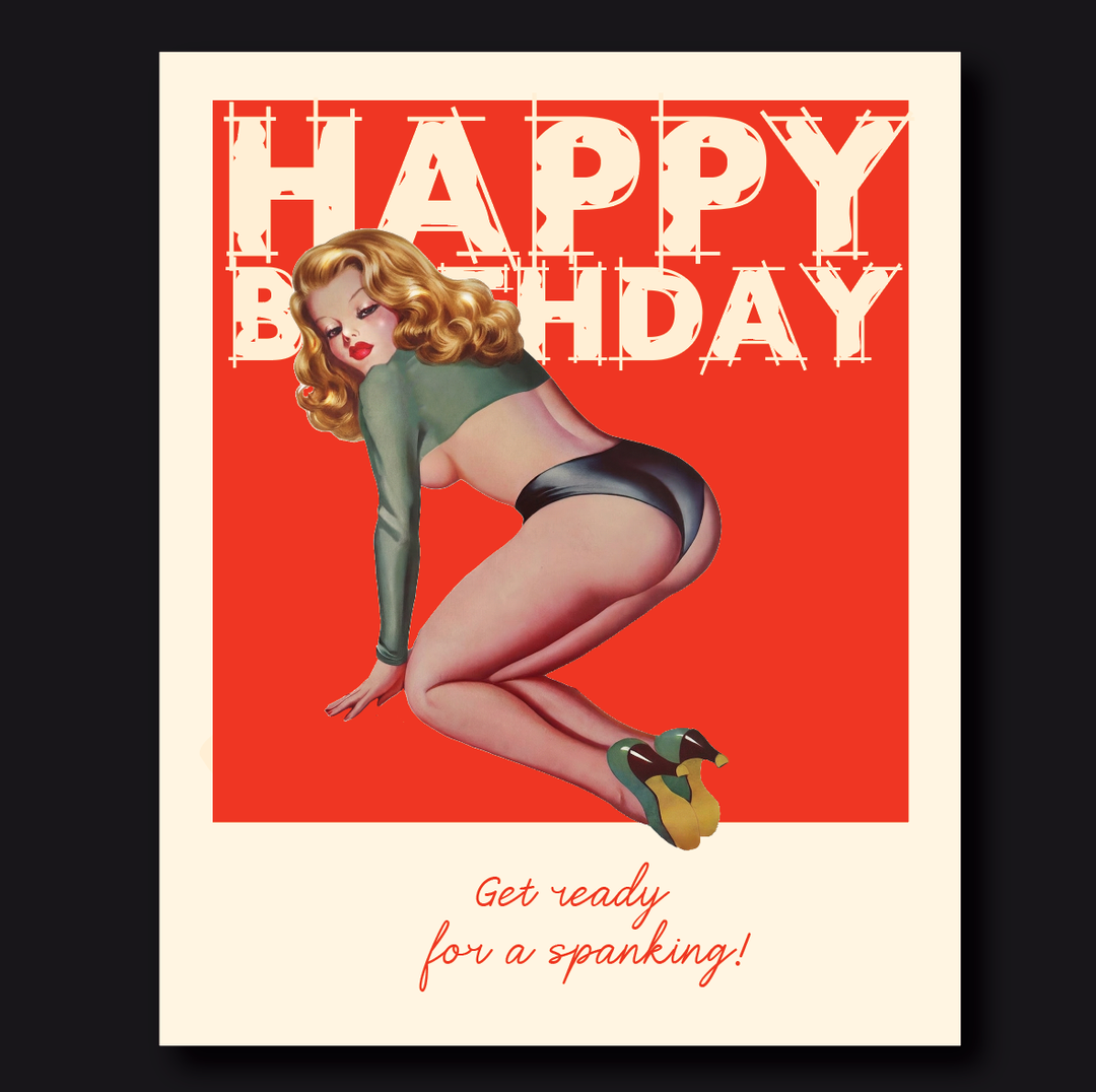 SEXY SPANKING birthday card