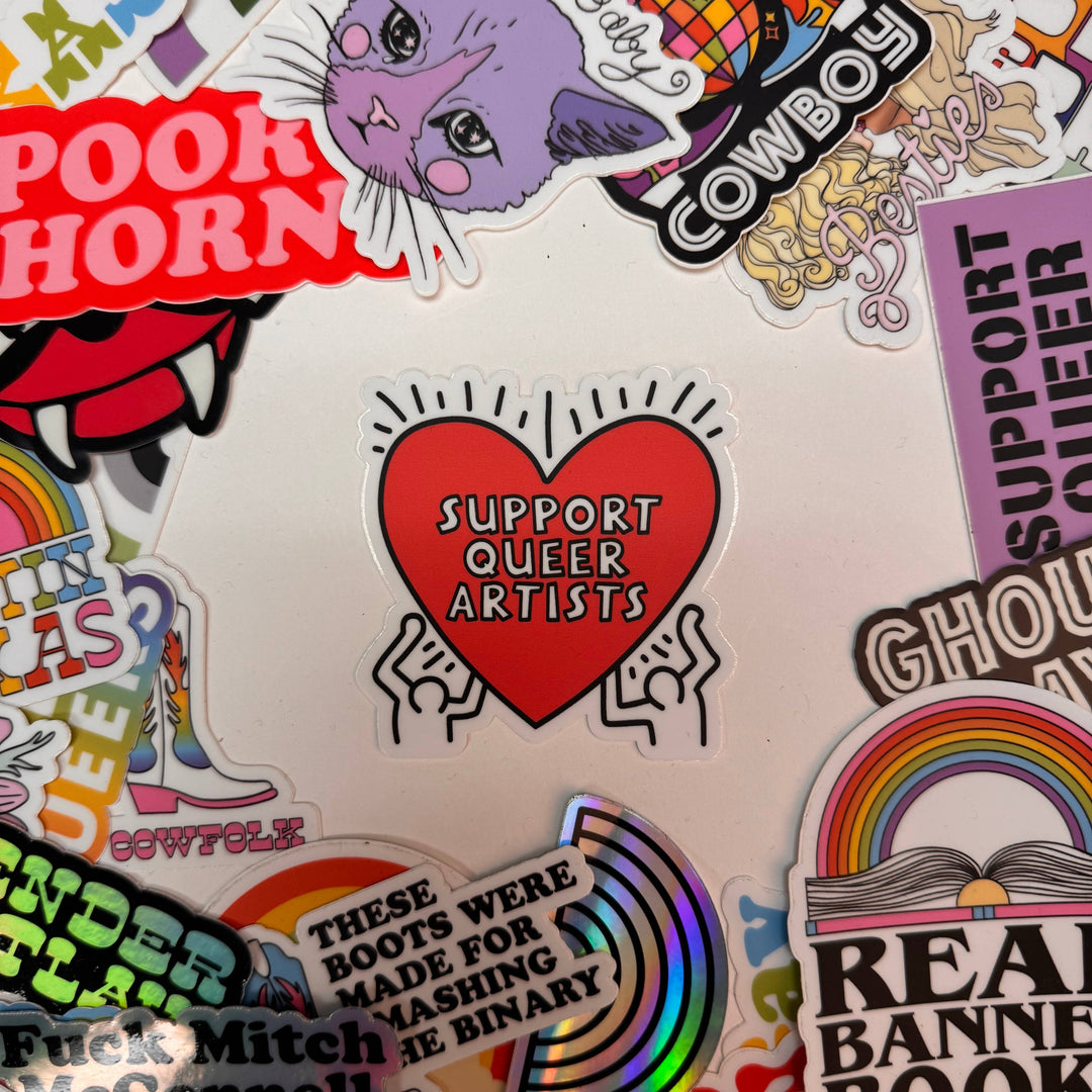 Support Queer Artists Heart Sticker