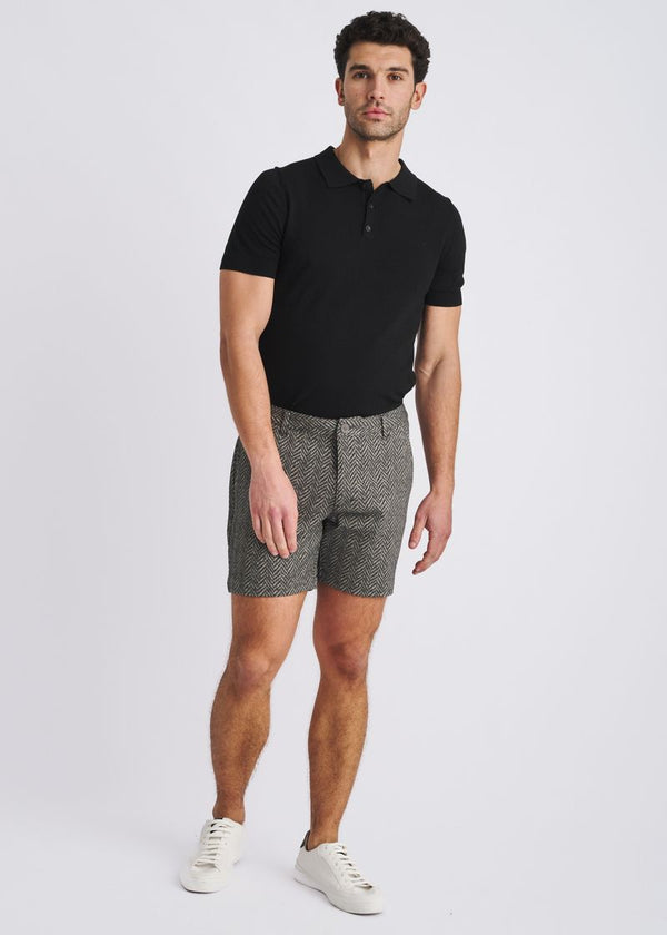 Herringbone Jacquard 6" Inseam Stretch Knit Chino Shorts