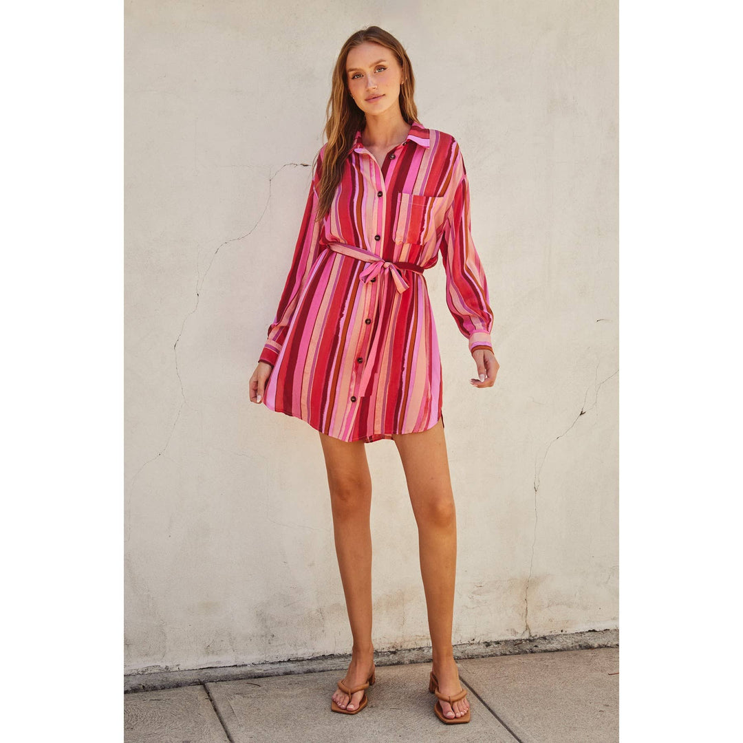 Eye Candy Relaxed Mini Shirt Dress
