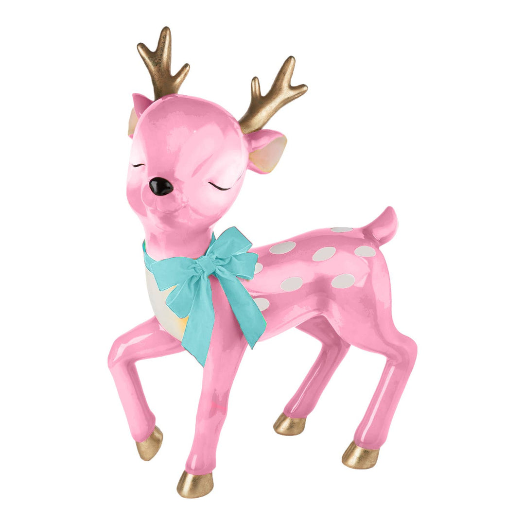 36in Pink Retro Prancing Deer Display
