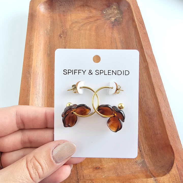 Magnolia Hoops - Amber