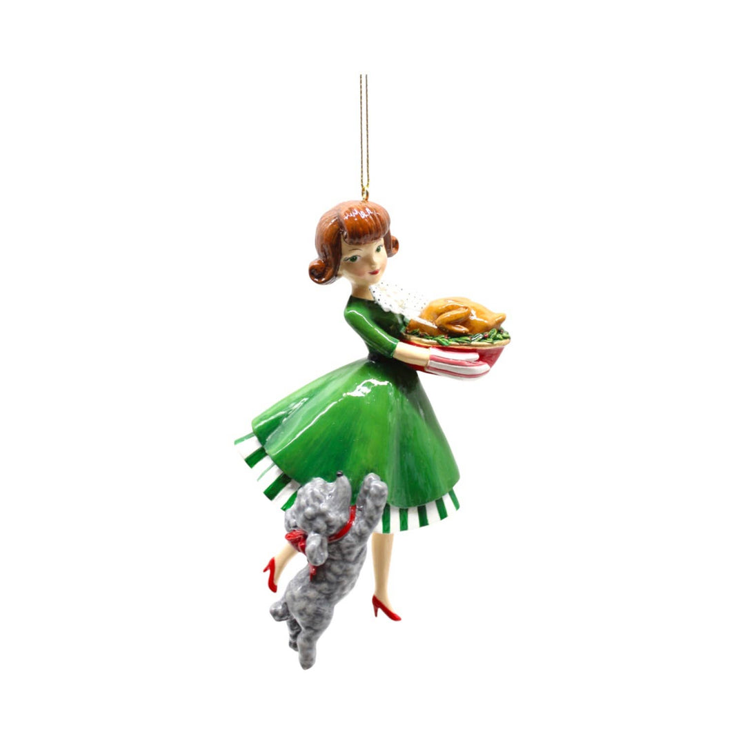 Retro Girl w/Dinner Orn