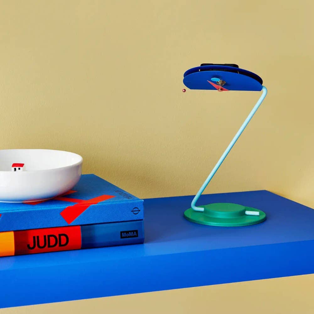 Peacock Desk Clock - Movable Height - Memphis Design