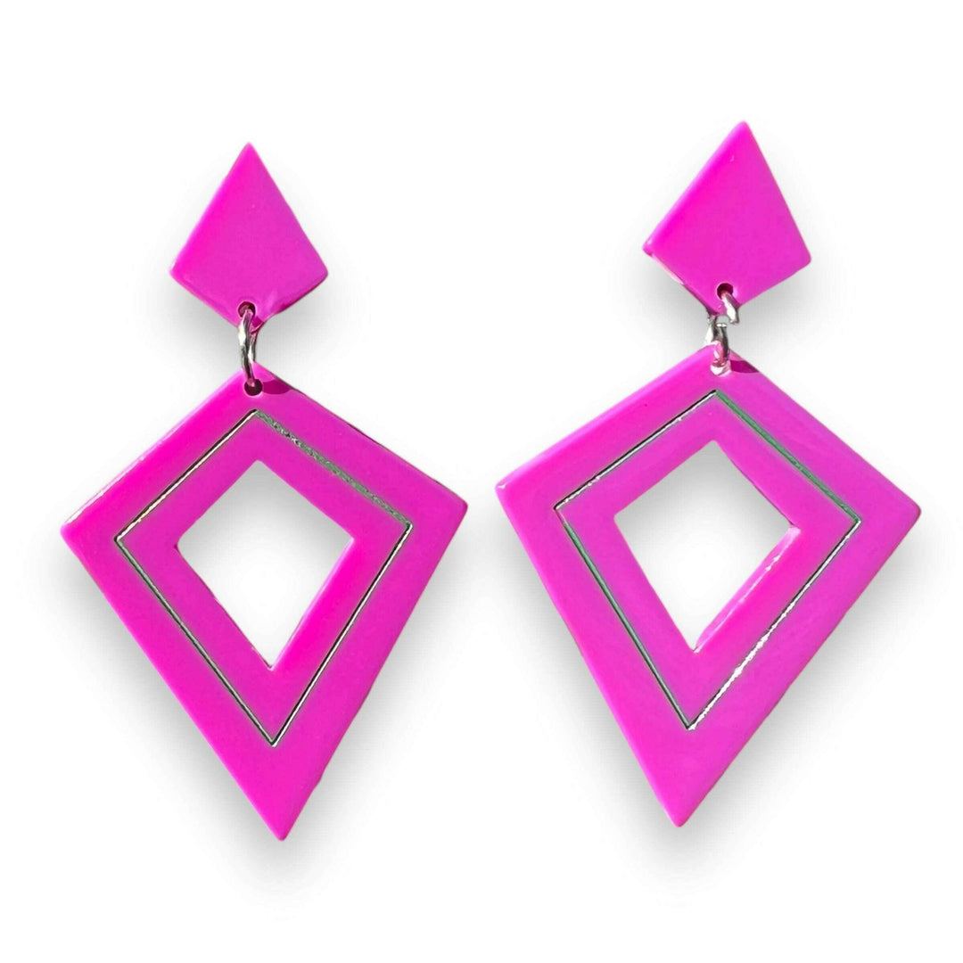 Retro Diamond Dangle Earrings PLUM